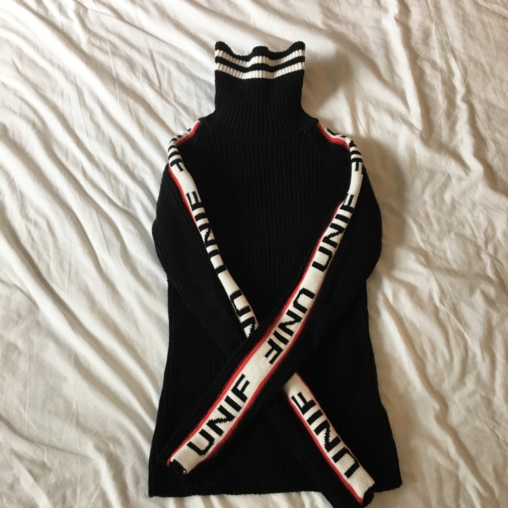 UNIF Bad Sport mock neck in black - Picture 1 of 4